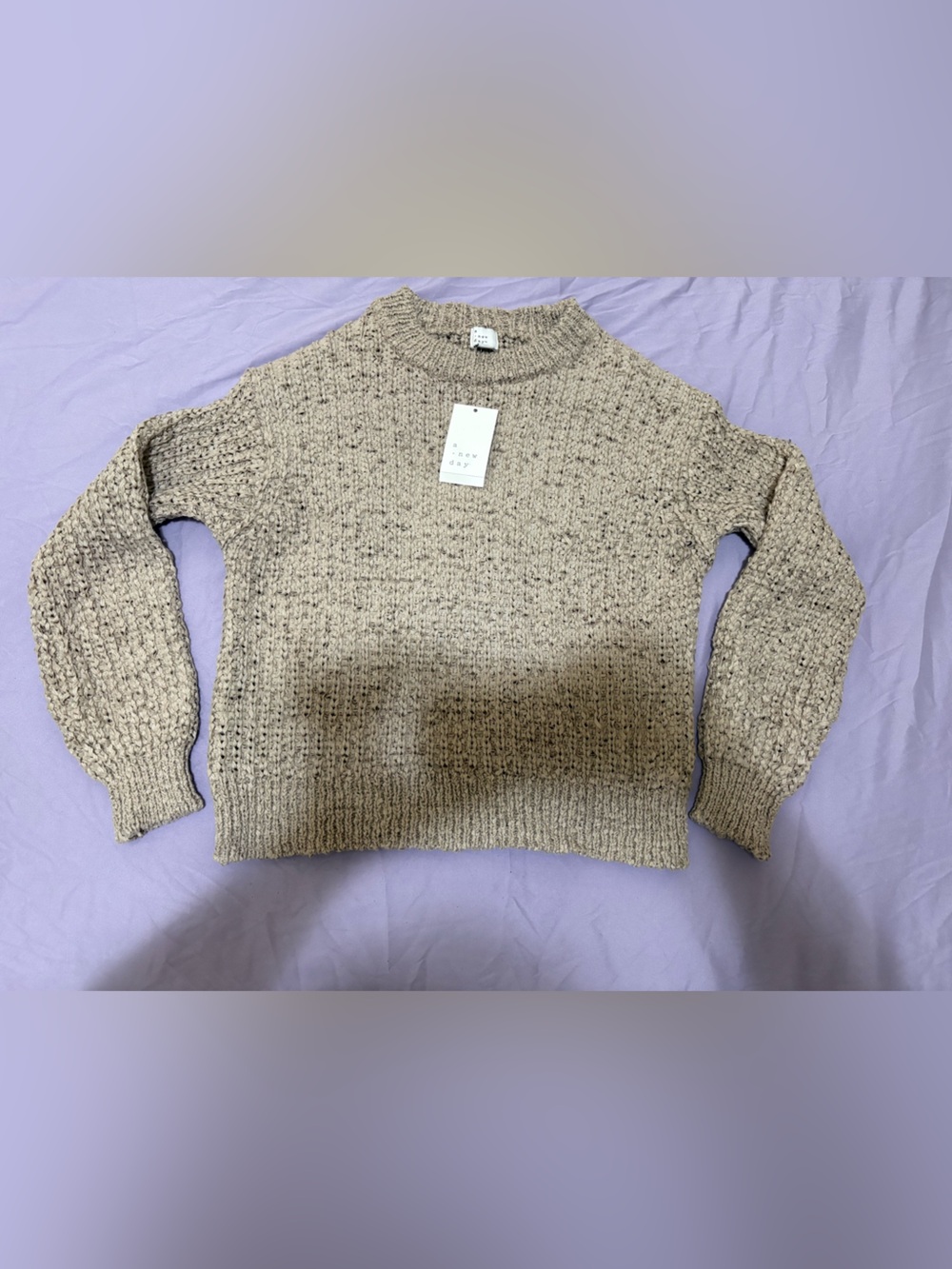 Target Neutral Beige Chunky Crewneck Sweater